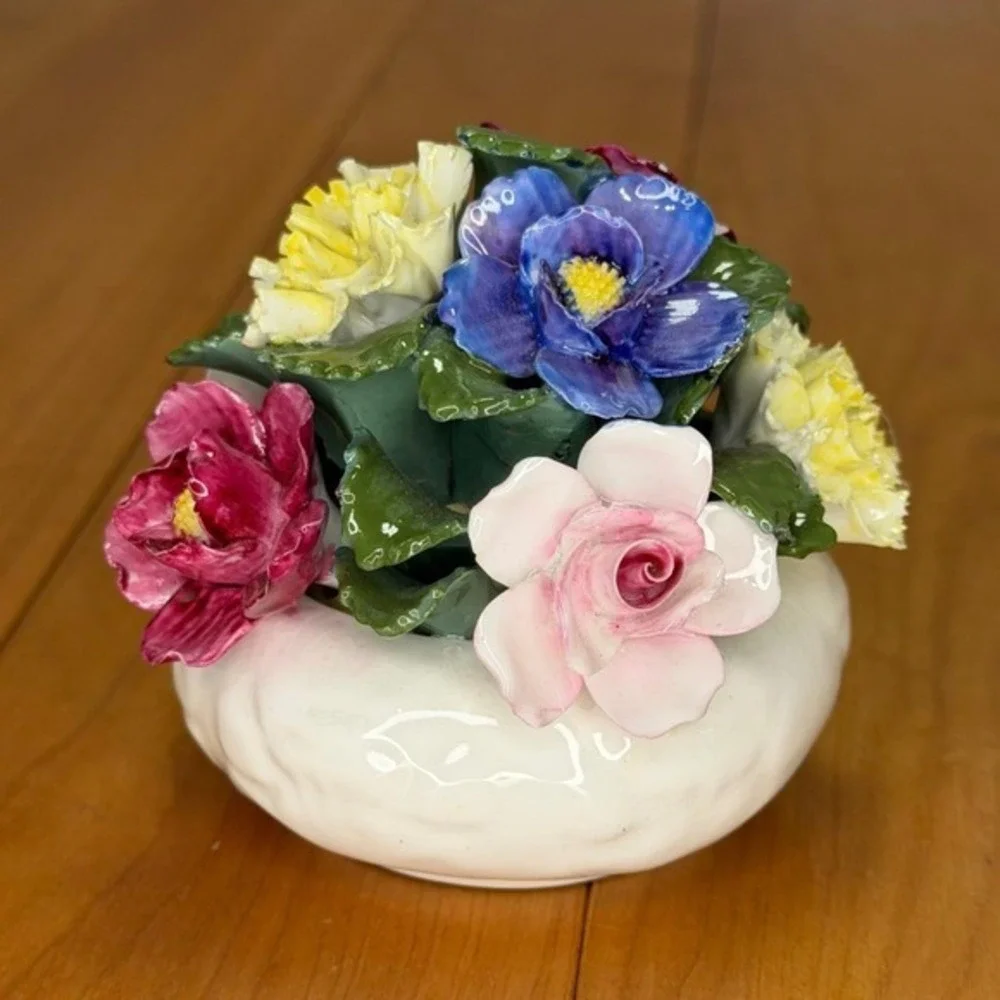 Aynsley Bone China Floral Bouquet – England Roses Pansies Carnations 3.5